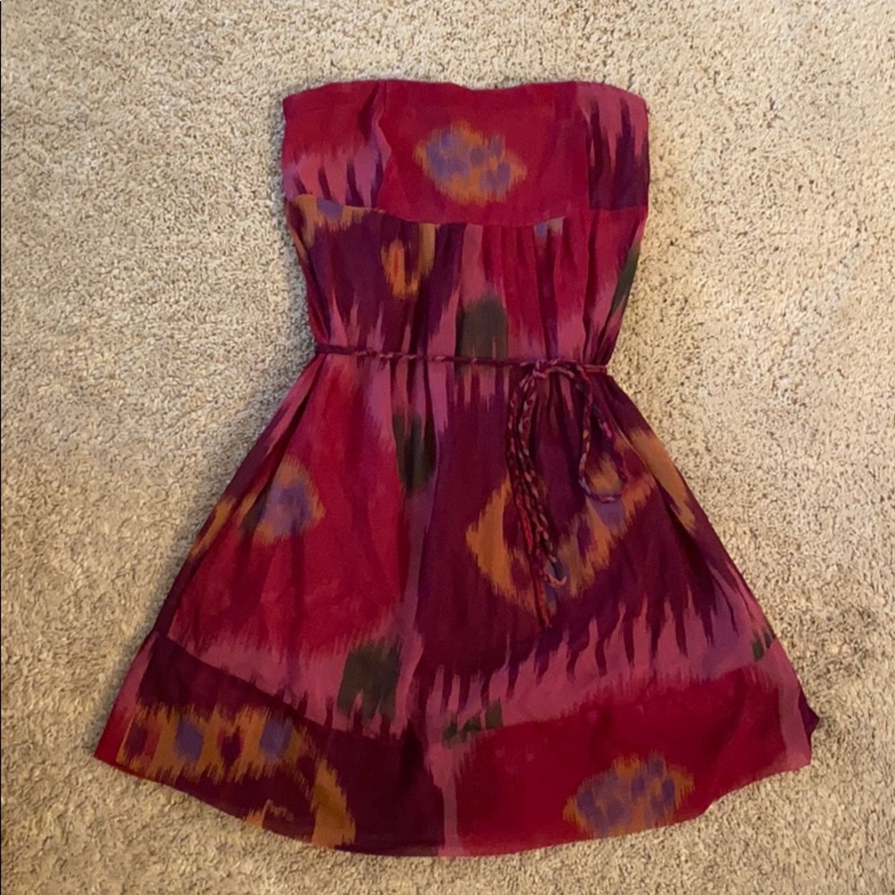 Maroon Strapless dress